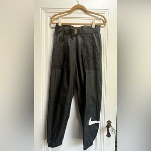 Nike loose fit nylon pants with belt